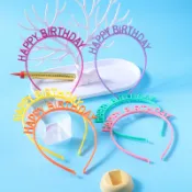 多色生日快樂髮箍 生日髮箍 happy birthday髮箍 生日髮箍 生日派對 慶生 拍照道具 皇冠髮箍 生日字母髮