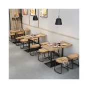 (店+)餐廳桌椅組合 實木經濟奶茶小吃甜品 酒店湯面館麻辣燙螺螄粉商用台