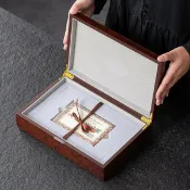 全球選品1館 生活百貨 高檔木盒茶磚包裝盒空禮盒通用安化黑茶金花茯磚禮盒空盒2026新款