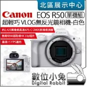 【 Canon EOS R50 Body 白色 單機身 超輕巧 VLOG 無反光鏡相機 】數位相機 單眼 公司貨