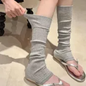 芭蕾顯瘦腿套中筒堆堆襪夏季薄款甜妹踩腳襪套女純色百搭配人字拖