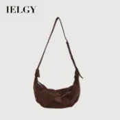 IELGY 女士餃子包 秋冬大容量麂皮絨通勤時尚簡約包