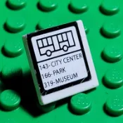 蝦皮唯一 樂高 Lego 30258 pb035 路標2×2方形 帶夾子 60026 公車線路圖案