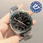 帝安諾-實體店面 AX Armani Exchange 三眼三環 銀色 不鏽鋼錶帶 黑色 AX2163