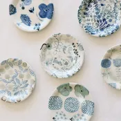 現貨 日本製 美濃燒 16.6cm花卉輕量陶瓷盤 | Shinzi Katoh 小倉陶器 甜點盤 加藤真治 富士通販