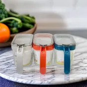 (店+)YOYOKI 彩軒方形調味瓶 調味罐/調味料罐/帶勺調味罐/鹽巴罐/調味盒/玻璃調味罐/調味粉罐/無鉛玻璃