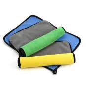 (店+)珊瑚絨擦車巾 加厚款 黃灰色 30x30 每平方公尺400克 高密度 吸水抹布 寵物 毛巾 抹布 洗車巾 DJ341A