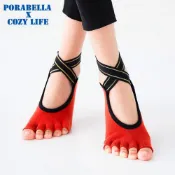PORABELLA 女襪 瑜珈襪 五指襪 露指襪 止滑襪 普拉提襪 芭蕾瑜珈襪 緞帶瑜珈襪 YOGA SOCKS