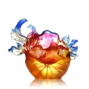 【琉璃工房】金玉和合雙鯉魚 入厝禮/生日禮物/結婚禮物(送禮/琉璃/禮物/玻璃/藝術品/擺飾/海洋)