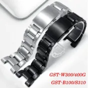 小胖達生活百貨 卡西歐 G-SHOCK 錶帶 GST-W300 S130 GST-400G 410G GST-B100 金屬男士