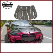 適用於BMW M3 M4 G80 G82引擎蓋乾碳纖維改裝汽車零件車頭蓋