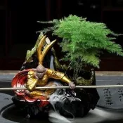 🐵【齊天大聖香爐 倒流香爐】禪意西遊記美猴王 高山流水招財擺件 必備🔥