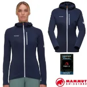 【MAMMUT 長毛象】女 保暖抗風防潑 連帽針織外套 Polartec Aenergy 登山外套 海洋藍 05550