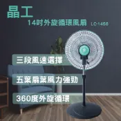晶工 14吋外旋循環風扇 (綠) LC-1456 電風扇 立扇