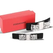【Salvatore Ferragamo】VARA 鑽飾經典蝴蝶結髮夾(2款可選  精品髮飾)