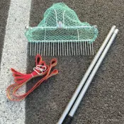 新貨優選挖蛤蜊花蛤黃蜆田螺帶網兜鍍鋅焊接網耙沙灘趕海專用工具新款加厚釘耙 蛤仔扒 蛤蠣耙子 文蛤耙 釘耙趕海工具