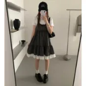▪︎Carrot.co▪︎[中長版]格紋細肩提花裙擺洋裝