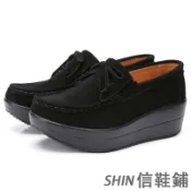 流蘇麂皮女生莫卡辛鞋 大尺碼女鞋 日系三層底軟Q休閒鞋 透氣真皮懶人鞋 彈力防滑女厚底鞋 ins超火百搭款女鬆糕鞋 現貨