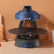 【LADUTA 拉布塔】無煙電烤盤 戶外家用110V 燒烤盤 烤肉盤 電燒烤爐 不沾烤盤(自動旋轉 無煙升溫均勻 烤盤)
