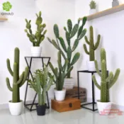 連盛 北歐大型仿真仙人掌盆栽 客廳裝飾綠植盆景假仙人柱擺件