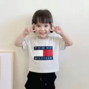(店+)【TOMMY HILFIGER】Tommy 4-7歲 女童T恤 短版 國旗logo 短袖T恤 短袖上衣 童裝