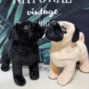 【仿真絨毛玩偶】現貨❤哈巴狗/巴哥❤布偶/娃娃/抱枕/毛絨/公仔/模型/擺飾/動物/寵物/沙皮狗/巴扎黑