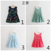 現貨《兒童洋裝D5F】4款 鱷魚先生童裝夏季 ♥ 純棉女童無袖露背連衣裙 ♥ 韓版印花 洋裝 女童 背心裙 童裝