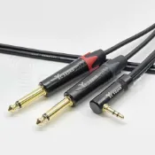 (店+)【YC Sound】監聽喇叭線 6.3轉3.5 可撕開音源線 6.5mm轉3.5mm 左右聲道 雙6.3mm轉3.5mmTRS 一分二