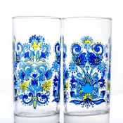 歐洲早期印花玻璃杯 中古如新 台灣免運