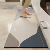 開統編 客製化✨腳踏墊長地墊速幹地墊浴室地墊廚房專用地墊防滑防油可擦免洗地毯硅藻泥吸水墊子防水長方腳墊
