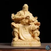 【望舒🌙】【 品撿漏】檜木 雕關聖帝君關公關羽神像