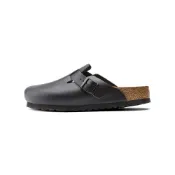 (店+)【BIRKENSTOCK 勃肯】0060191 Birkenstock Boston系列軟木半拖外穿 透氣 無特殊功能包頭拖鞋 男款 黑色 常規版