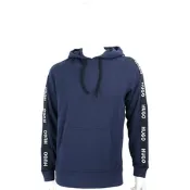 HUGO BOSS SPORTY 肩袖字母滾邊深藍色連帽運動衫 大學T(男款)