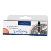 【墊腳石】輝柏 Faber- Castell  PITT藝術筆C-4色入(白.橘.藍.黑)