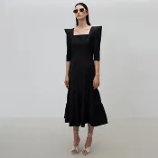 立袖方領大擺洋裝│Who Cares 台灣服飾品牌