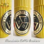 高品質 TAU GAMMA PHI 可彎曲標誌 Triskelion 汽車標誌,粘性尺寸好 3 英寸