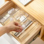 喜挖2店 【此商品為2入組】日式桌面抽屜收納盒分隔廚房餐具文具整理小盒子透明塑膠分格神器