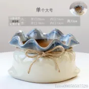 陶瓷花盆招財擺財粗陶透氣吸水展廳櫃檯辦公室發財樹金錢樹多肉盆