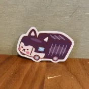哈士奇卡車小防水貼紙 SS0082