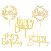 【現貨】生日快樂壓克力蛋糕插牌 生日快樂 壓克力 插牌 生日派對佈置 蛋糕插牌 西點裝飾 烘焙 慶生佈置