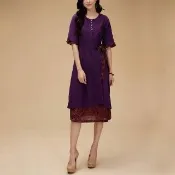 【古典美】43108浪漫七分洋裝(茶禪服/中國風/國服/漢服/手染服/棉麻/亞麻/天然纖維)