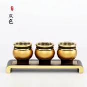 協貿國際日用品生活8館 佛具寶華供杯純銅 雙色素面金口杯子 佛前供杯 圣水杯供奉杯