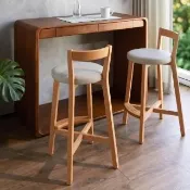【有情門】STRAUSS 迎春吧椅-牛皮款/座高64(製作期2-3週/實木/MIT/休閒椅/書椅/餐椅/化妝椅)