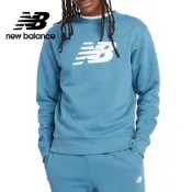 【New Balance】刷毛長袖上衣大學T_男性_天空藍_MT43905TEI