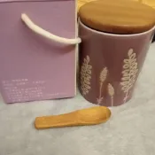品味生活 陶板屋 陶瓷 收納罐 木頭茶匙 可微波