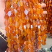 【翰翰手作材料】20*15mm 天然紅瑪瑙 菱形瑪瑙 diy飾品 串珠配件 原住民串珠 排灣族 魯凱族 阿美族