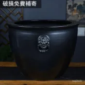 陶瓷魚缸 客廳落地特大庭院老式大缸 陽臺睡蓮荷花古法招財缸 養錦鯉缸 庭院風水缸