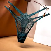 刺繡花紋 雙細帶 丁字褲 性感內褲 鏤空 性感T字褲 透視 蕾絲 情趣內褲 WD307