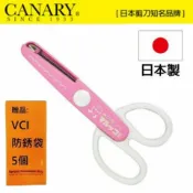 ALL SPLENDID 【日本CANARY】美術安全剪刀-圓邊粉 鋸齒狀剪刀的鼻祖在日本首次製造