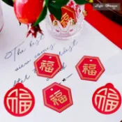 燙金福字吊牌 10入/50入 新年春節裝飾吊牌 盆景掛件 禮盒裝飾卡片 吊卡 禮品吊牌 禮盒 紙袋 過年布置裝飾